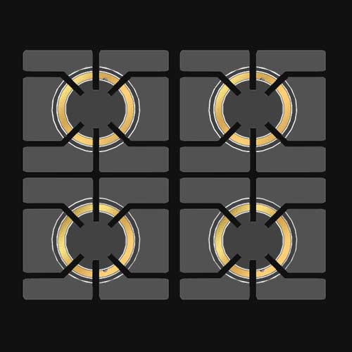 4 Brass Burners