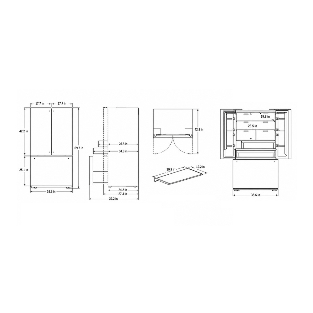 Verona VEBFD3620WIFS dimensions