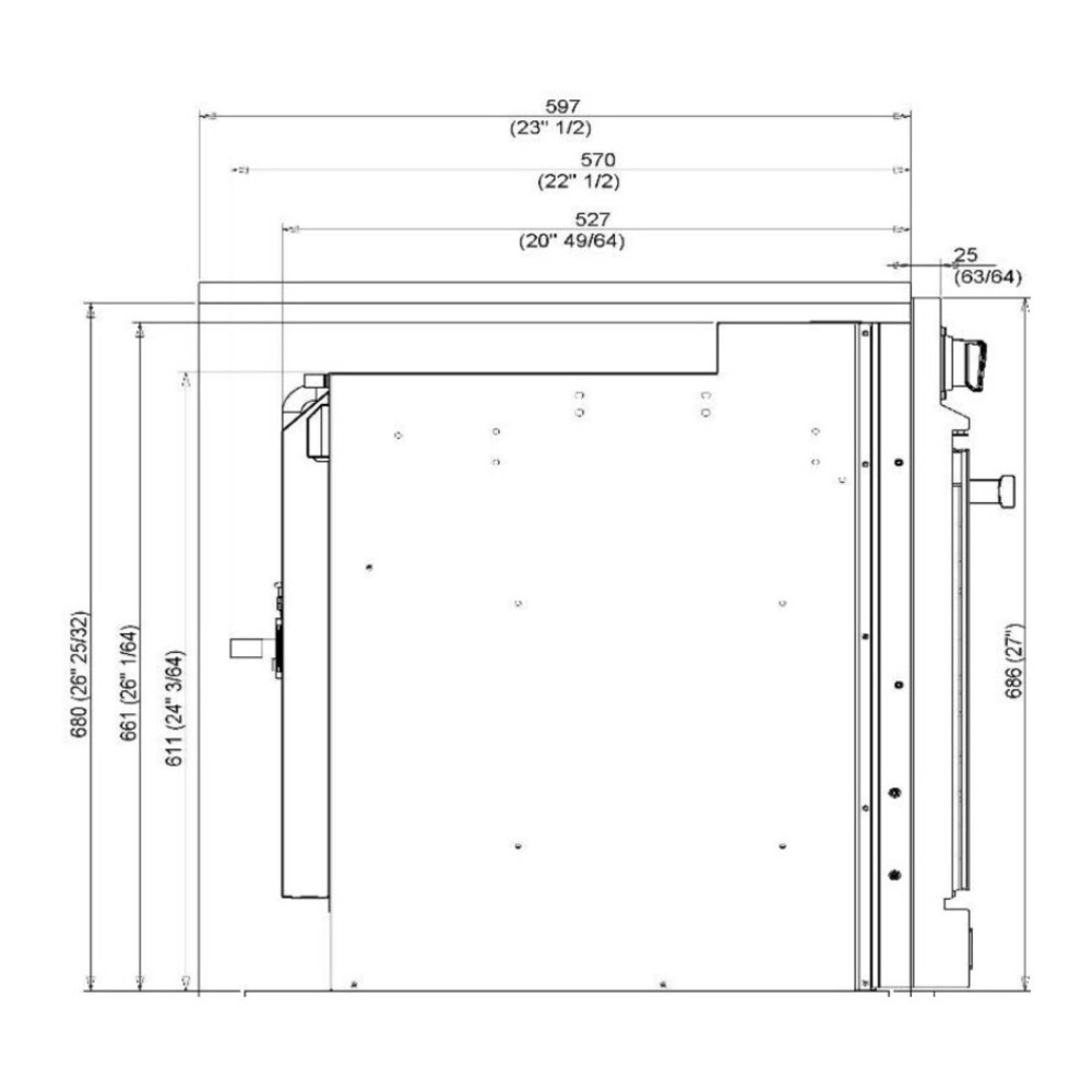 Verona VEBIG30NSS side profile dimensions
