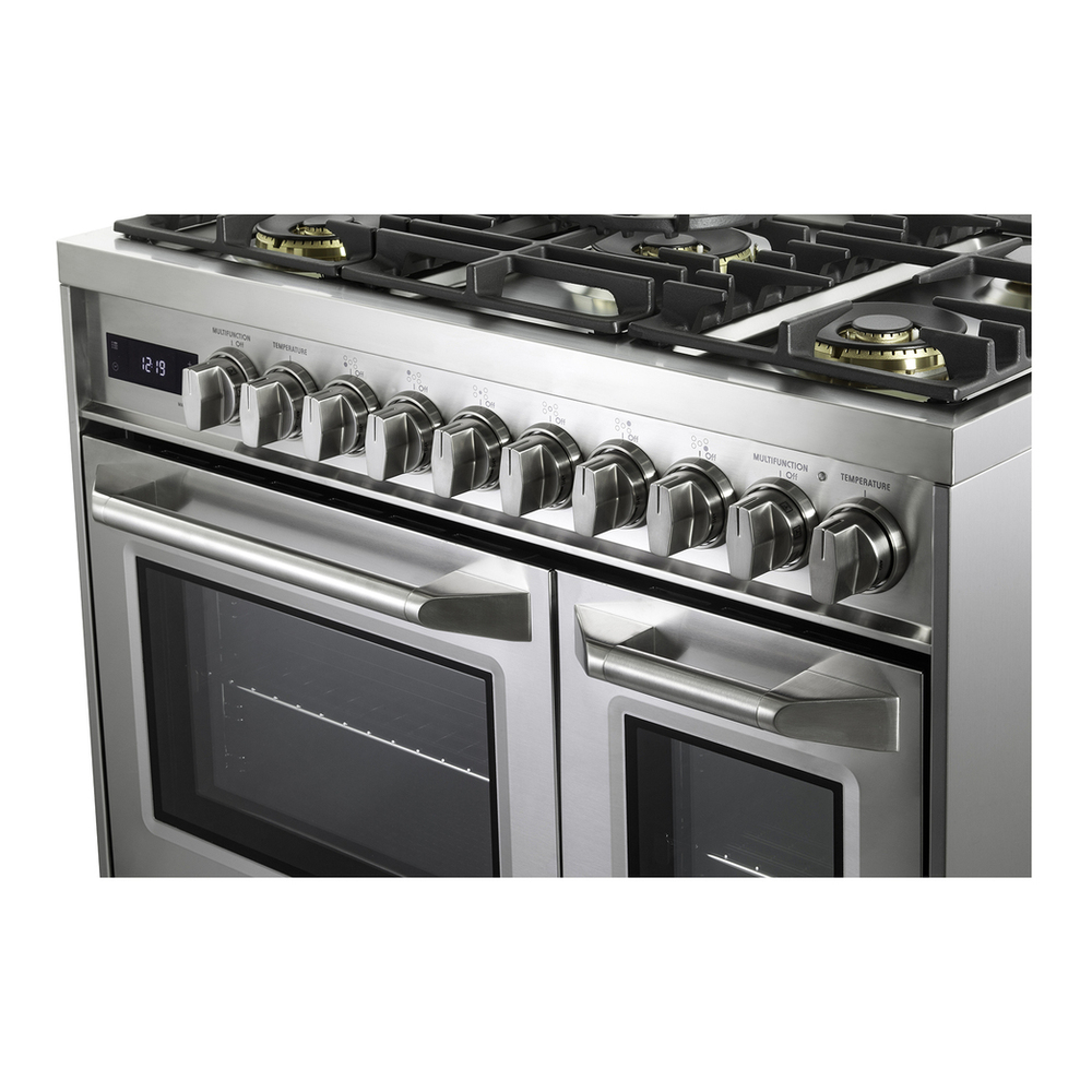 Verona VUFSGE365D 36 inch Ultima Collection Double Oven Dual Fuel Range with 5 Brass Burners, 4.1 cu. ft. Total Oven Capacity
