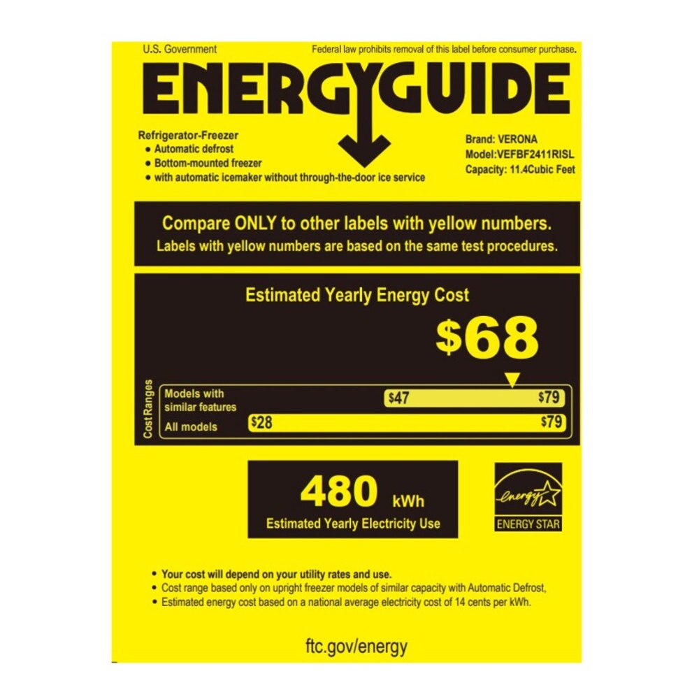 Verona VEFBF2411RISL energy guide