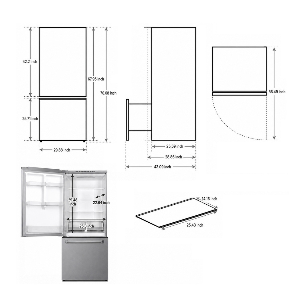 Verona VEFBF3017RISL dimensions