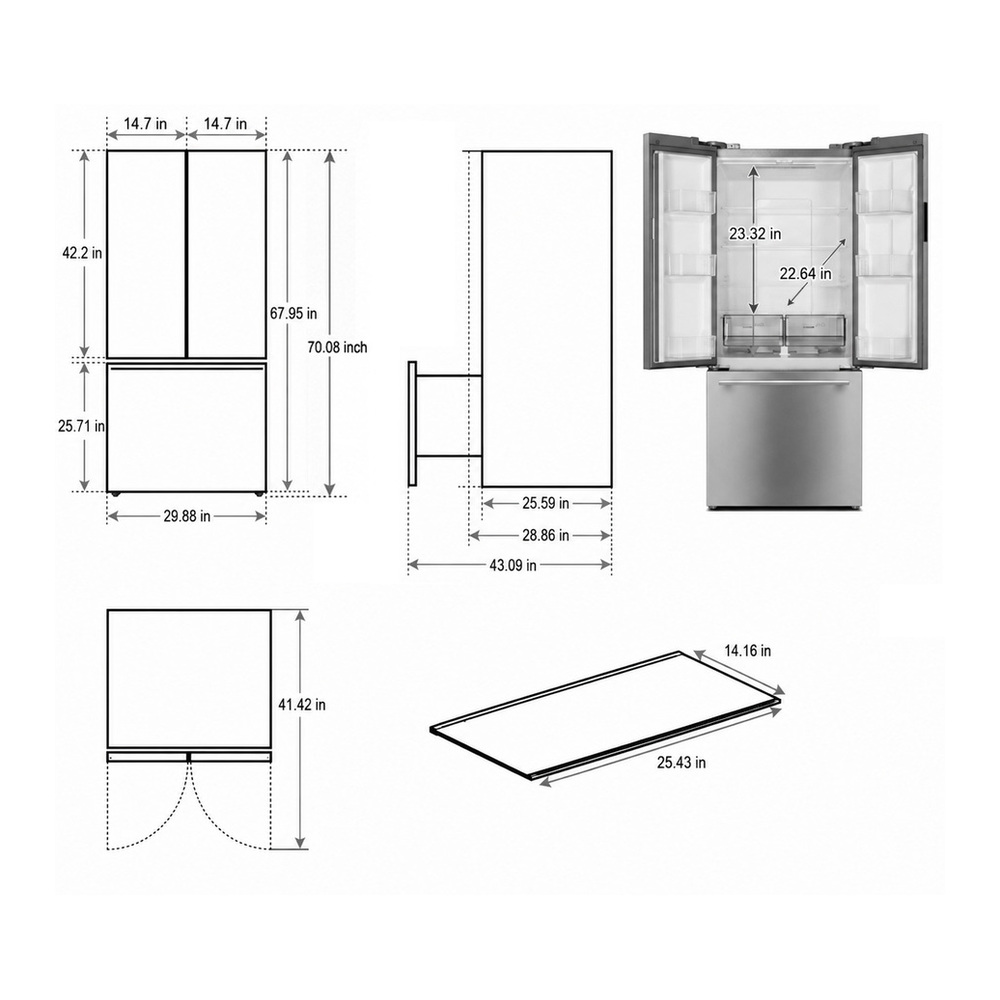 Verona VEFFD3018RISL dimensions