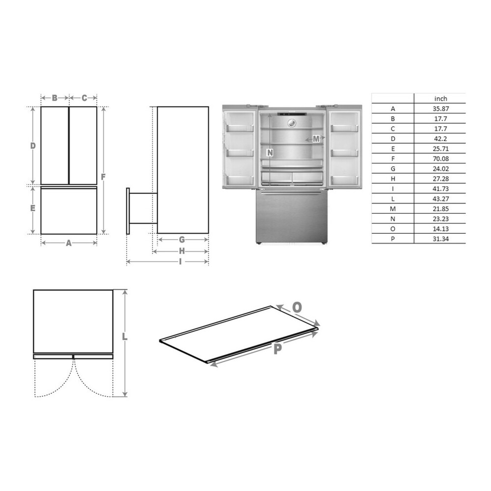 Verona VEFFD3620RISL dimensions