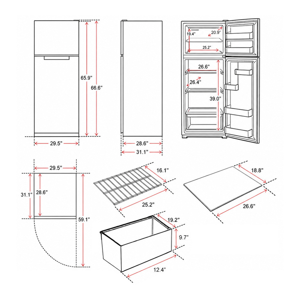 Verona VEFTF3021RSL dimensions