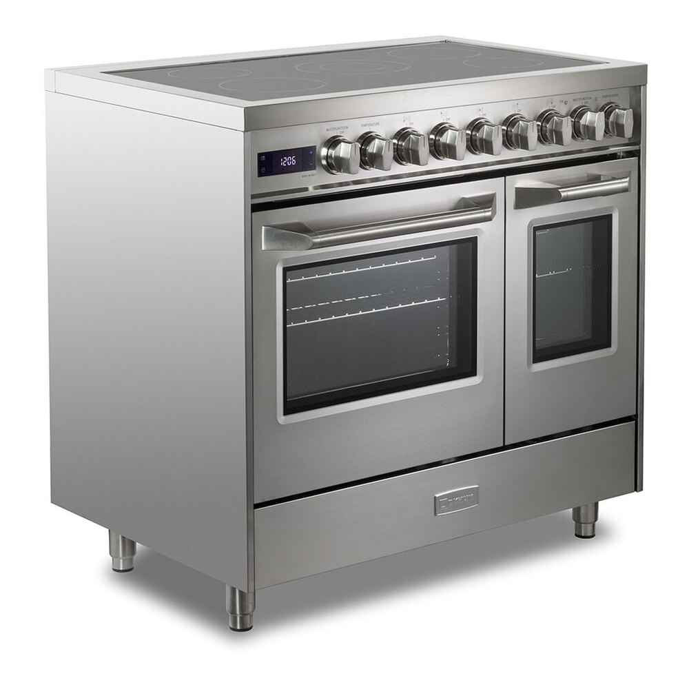Verona VUFSEE365D 36 inch Ultima Double Oven Electric Range with 5 Radiant Elements, 4.1 cu. ft. Total Oven Capacity