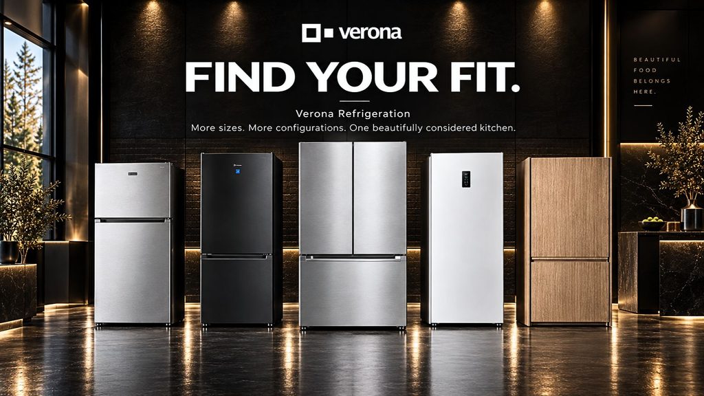 Verona refrigerator collection with French door and multiple refrigeration configurations 